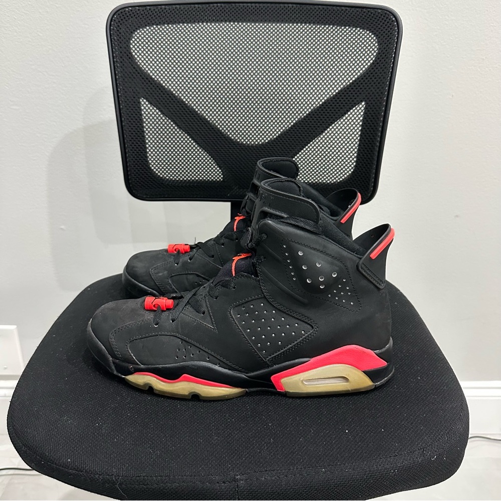 Jordan Black and Red Athletic Shoes